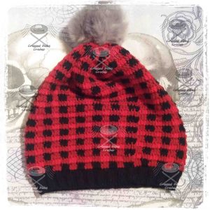 Plaid crochet hat